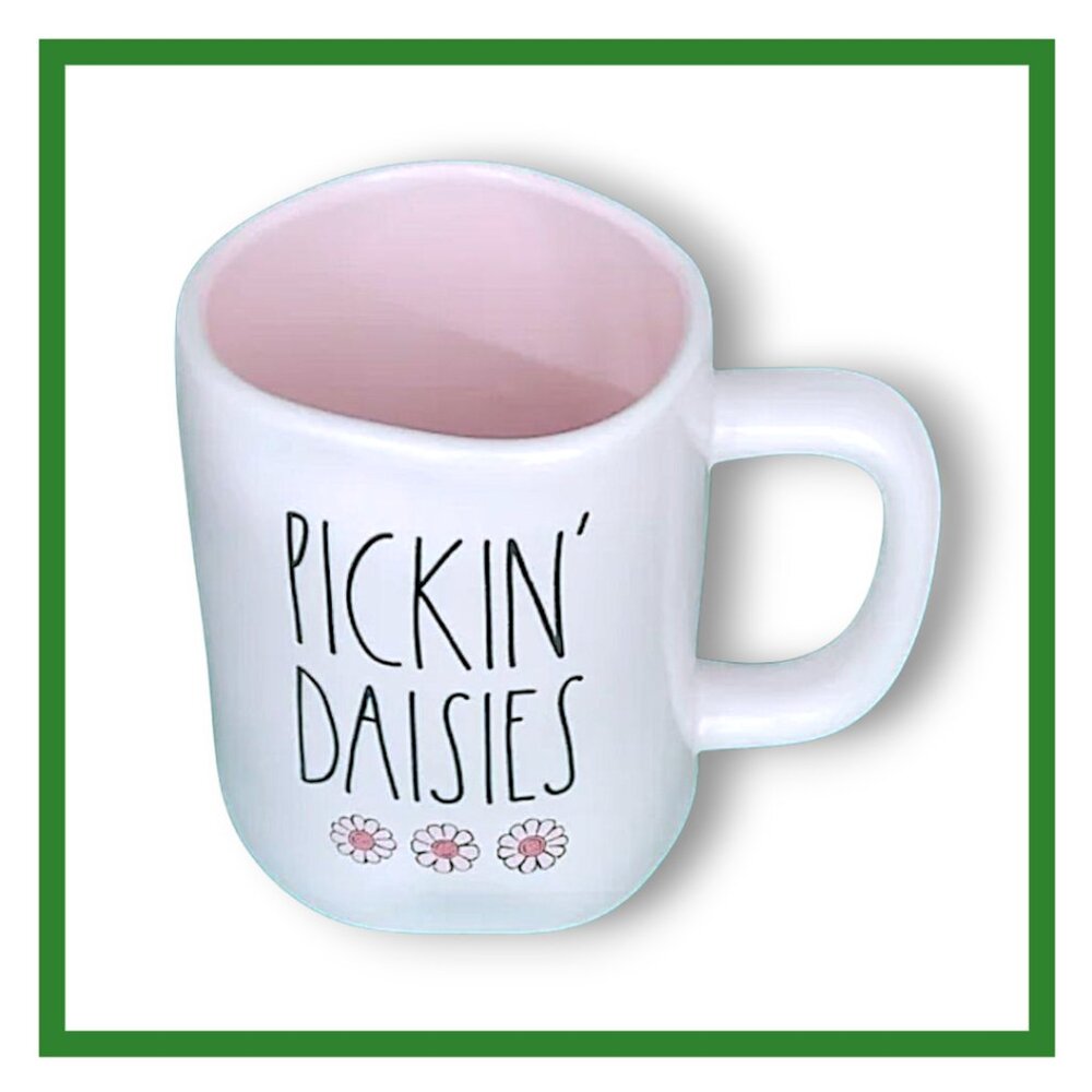 Rae Dunn "Pickin Daisies" White 16oz Ceramic Mug